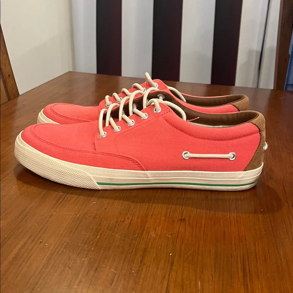 Polo Ralph Lauren Vance Side Lace Deck Boat Shoes Sneakers Pink Mens Size 11.5